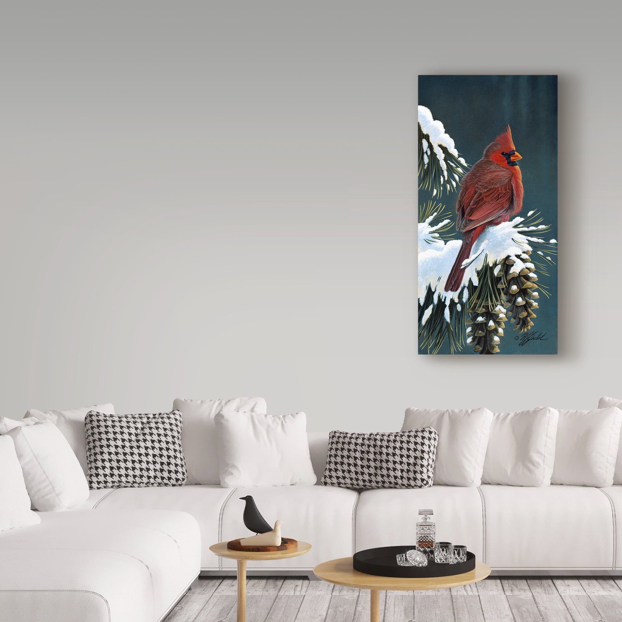 Trademark Fine Art 'Winter Cardinal' Canvas Art by Wilhelm Goebel
