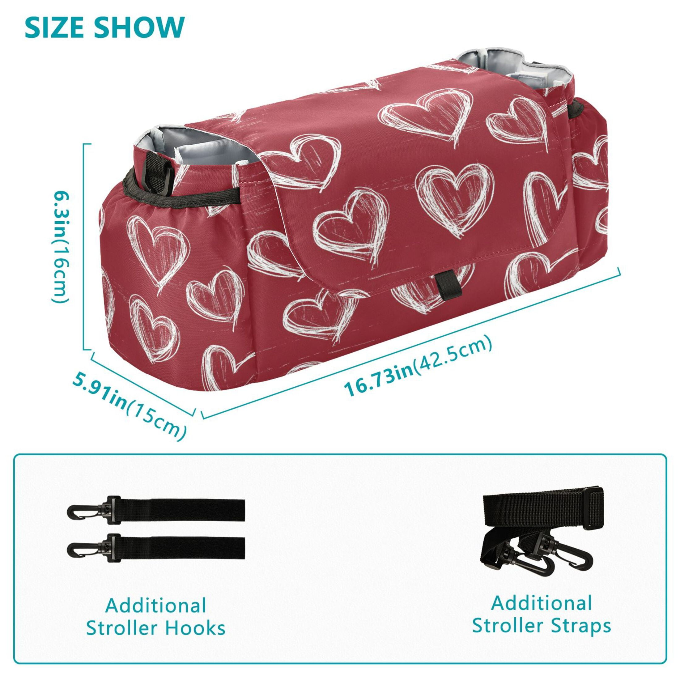 DIXRUYEE Stroller Organizer Chalkboard Sweethearts Printed