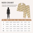 thumbnail image 4 of Honeii Pears And Flower Print Women's Pajama Sets Long Sleeve Button Down Sleepwear Nightwear Soft Pjs Lounge Sets 2PCS-X-Large, 4 of 7