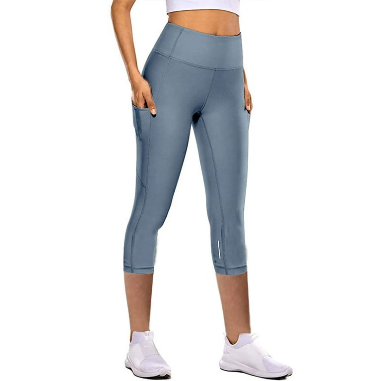 Capreze Capri Leggings for Women with Pockets High Waisted 7/8 Capris Soft  Yoga Pants Workout Running Cycling Tights