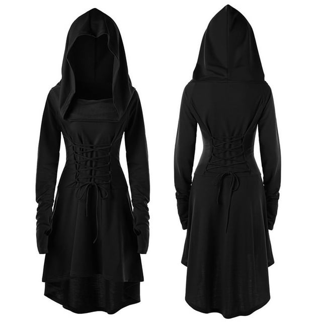 mfyjkho Vestidos de verano para mujer, Vestido informal de manga larga con capucha y vendaje para mujer Vestidos de fiesta para mujer xxl