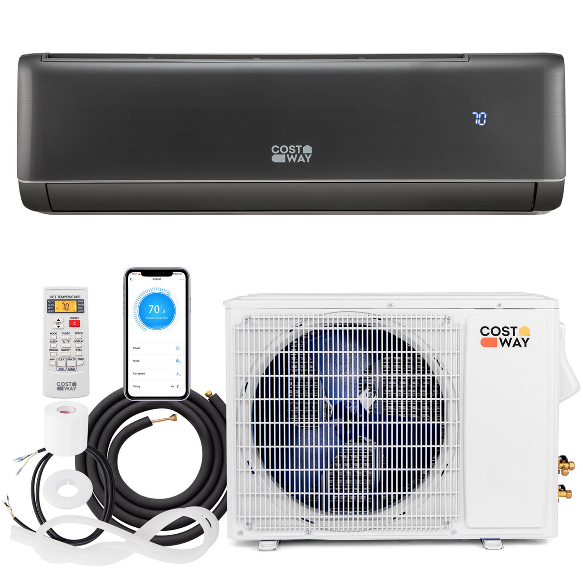 Costway 12000 BTU Mini Split Air Conditioner & Heater with Heat Pump