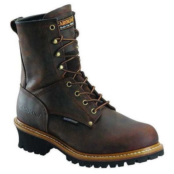 Men's Logger Boot, 10 1/2 EE, Steel Toe, 8 in H, Brown, CA9821