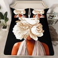 thumbnail image 2 of Homewish Black Girl 3pcs Twin Sheet Sets For Teens Female Adults,Chic Flowers Twin Fitted Sheet,Fashion Modern Breathable Flat Sheet,Lightweight Room Decor, 2 of 7