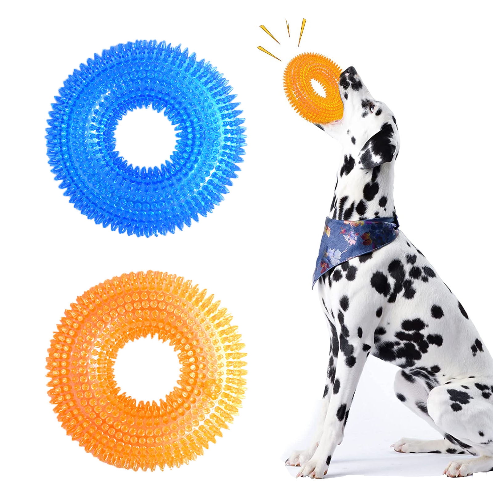 FunChaos 2 Pack Dog Squeaky Toys, Dog Chew Toys for Aggressive Chewers