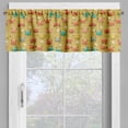 thumbnail image 2 of Ambesonne Cartoon Window Valance, Star and Shells Pattern, 54" X 12", Pale Coffee, 2 of 5