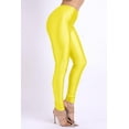 thumbnail image 5 of Ofenti Shiny Leggings for Women High-Waist Neon Tights Yellow 2X, 5 of 5