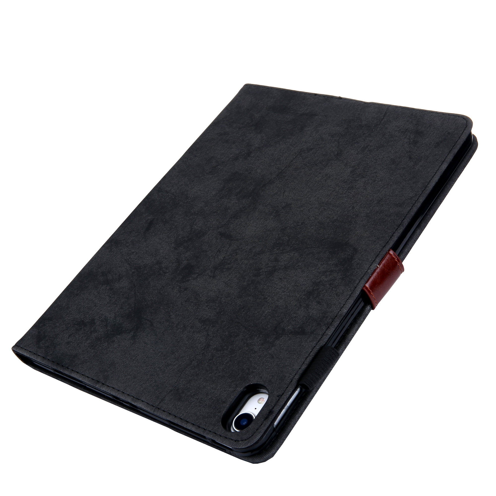 for iPad 10th Gen 10.9" (2022) Case, Retro Card Slot Cover with Pencil Holder, Multi-Angle Viewing Stand, Pocket Design, Folio Leather Case for Apple iPad 10th Gen 10.9" - Black