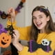 thumbnail image 1 of Horquilla de telaraña de Halloween | Pinza de pelo con purpurina para mujeres | Accesorio multicolor para fiestas espeluznantes - Poliéster | Arco brillante de telaraña | 1pc | 4,13x2,24 pulgadas, 1 of 6
