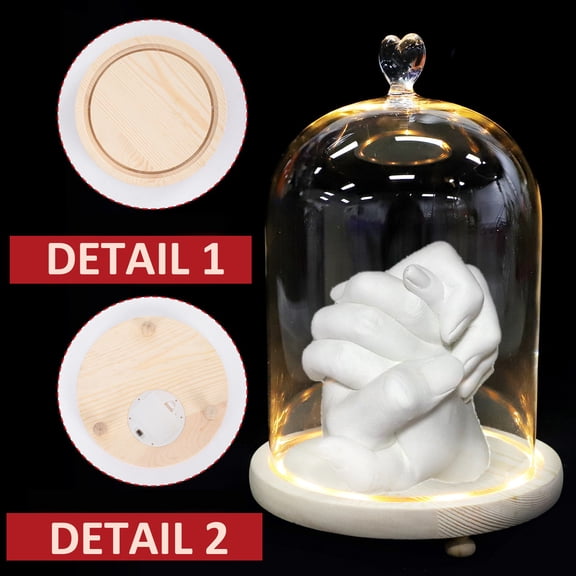 HONMEET Hand Casting Glass Dome Cover White Decorative 1Pack
