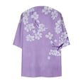 thumbnail image 6 of yoeyez Lightweight Cardigans for Women Floral Print 3/4 Sleeve Kimono Cardigan Loose Cover Up Casual Summer Beachwear 2026 Purple,L, 6 of 6