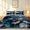 Navy & Silver Ginkgo Leaf, variant on Davulos Fall Quilt Set King Size,3‑Piece Maple Leaves Print Bedspreads Lightweight,Reversible Orange Farmhouse Coverlet Soft Bed Cover with Pillow Shams for All Season