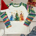 thumbnail image 4 of Women Sweatshirts Raglan Pullover Christmas Graphic Outfits Crewneck Tees Gradient Tops Christmas Tree Clothing Shining Star Clothes Snowman Tees Festival Sweatshirt, 4 of 5