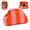 Pink Orange, variant on Striped Snap Shut Makeup Bag for Women, Wide Open Clutch Pouch