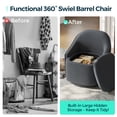 thumbnail image 5 of Linsy Home 360° Swivel Accent Chair Set of 2 with Hidden Storage, Modern Upholstered Barrel Chair for Living Room, Grey, 5 of 11