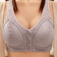 thumbnail image 2 of Sentmoon Wireless Bras for Women Bras for Women Lift Adjustable Strap Front Closure Thin Style Solid Color T-Shirt Bra Lightweight for Daily Wear Purple XXXXL, 2 of 9