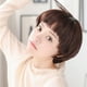 thumbnail image 4 of Peluca femenina de pelo corto y liso con forma de hongo, flequillo recto, cara redonda, lindo cabello corto, tocado de fibra química, 4 of 5