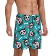 thumbnail image 2 of Wukai Skull Cat Men’s Short Pajama Pants With Pockets Soft Sleep Pj Shorts for Men-Medium, 2 of 6