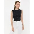thumbnail image 4 of Sleeveless Cotton Round-Neck Diamante Top, 4 of 5