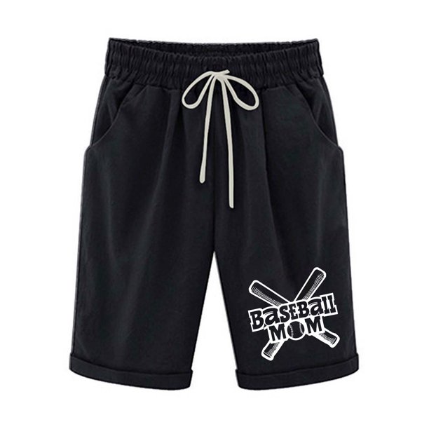 Pantalones Cortos de Verano para las Mujeres de Cintura Alta Estampado Elástico Cordón de Cintura, Casual Bolsillos Pantalones de Pijama