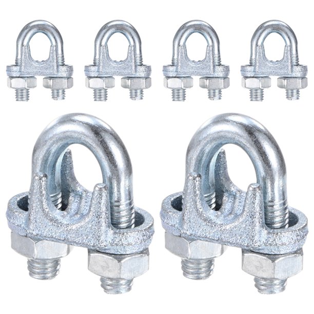 Uxcell 6-Pack Abrazaderas de Cable, Clip de Cable de Acero al Carbono M8, Sujetador de Silla de Perno en U