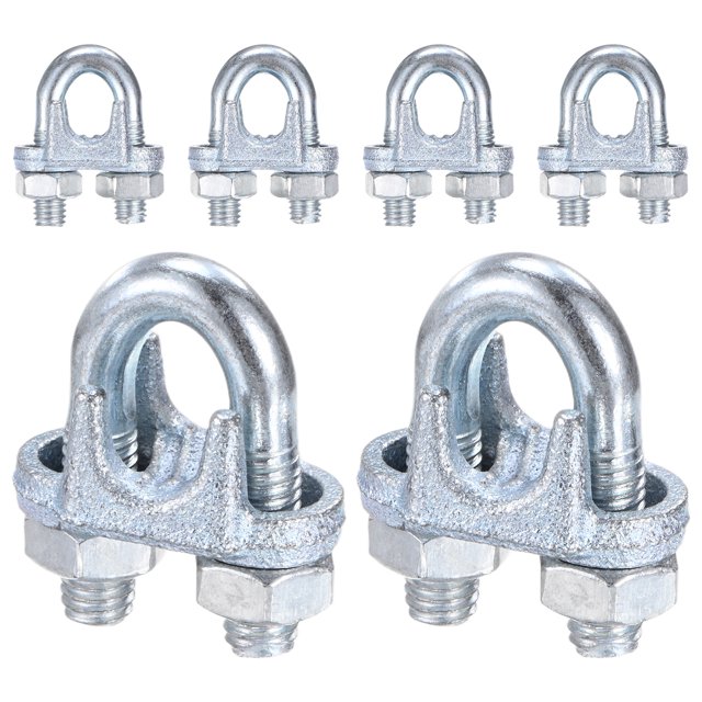 Uxcell 6-Pack Abrazaderas de Cable, Clip de Cable de Acero al Carbono M8, Sujetador de Silla de Perno en U