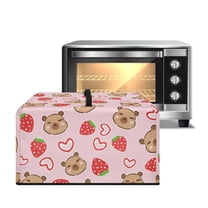 TSOVTHRID Capybara Strawberry Heart Pink Print Convection Oven Cover, Microwave Dust Cover Dust Proof Smart Microwave Oven Protector for Countertop Decorations, 20.9"W x 15.7"D x 12.4"H, L