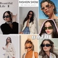 thumbnail image 2 of Gafas de sol rectangulares para mujer y hombre, modernas y gruesas., 2 of 5