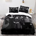 thumbnail image 1 of Housse de Couette Familiale 3 Pcs Mercredi Addams Imprimé 3D avec Fermeture Éclair Design Unique Microfibre Douce Anti-Allergie Simple, 1 of 5