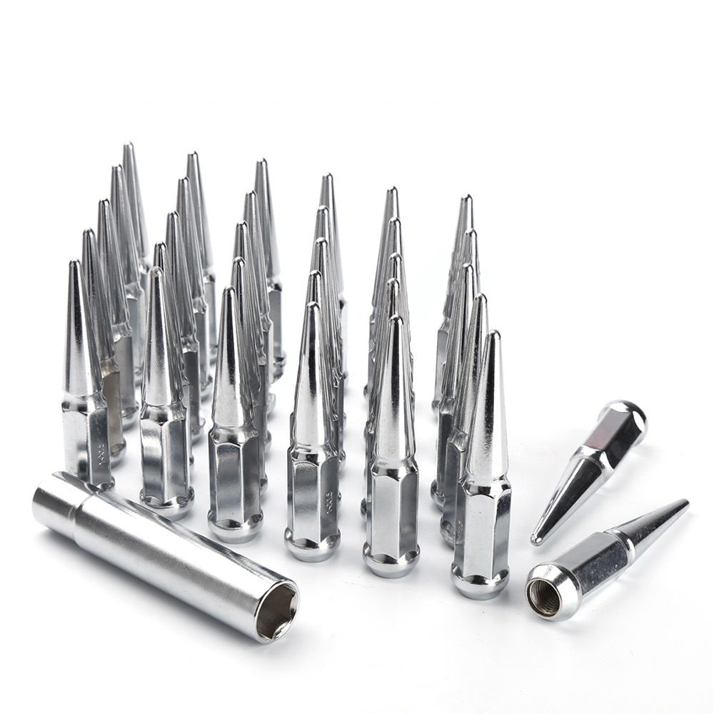 32pcs Chrome Solid Spike Lug Nuts 9/16" Dodge Ram 2500 3500 Ford F250
