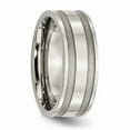 thumbnail image 4 of Titanium Grooved 8mm Brushed and Polished Band Size: 9; for Adults and Teens; for Women and Men, 4 of 6