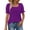 A943 Purple, variant on Fashion Blouse for Women Square Neck Puff Short Sleeve Smocked Cuffs Gingham Plaid Pattern Relaxed Fit Casual Summer Tunic Top for Daily Wear