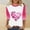 Pink, variant on mihongmao Valentine Shirts for Women Plus Size Round Neck Women Valentine's Day Festival Leisure Print Round Neck Three Quarter Sleeve 3/4 Sleeve T-shirt Loose Pink 2X