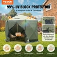 thumbnail image 3 of VEVOR Pop up Gazebo Tent, Pop-Up Screen Tent 6 Sided Canopy Sun Shelter with 6 Removable Privacy Wind Cloths & Mesh Windows, 10x10FT Quick Set Screen Tent with Mosquito Netting, Army Green, 3 of 10