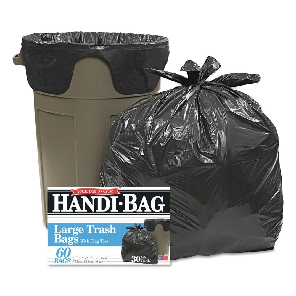 Webster, WBIHAB6FT60, Handi-Bag Wastebasket Bags, 60 / Box, Black, 30 gal