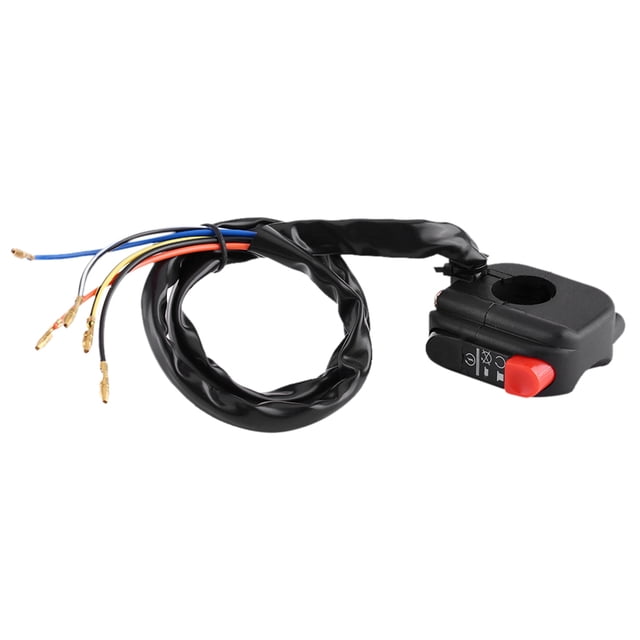 Conjunto de interruptor de encendido y apagado para manillar de motocicleta de 7/8 pulgadas con cables de conexión Jadeshay A