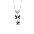thumbnail image 2 of Delight Jewelry Silvertone BOO Ghost Black Bow Heart Necklace, 2 of 4