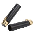 thumbnail image 1 of 3pin Audio Adapter, Audio Adapter Zinc Alloy Audio Cable Adapter Beautiful Durable  For Mixer Cables For Guitar Audio Cables Black, 1 of 8