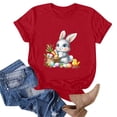 thumbnail image 4 of ClodeEU Women's Easter Print Short Sleeve T Shirt ,Round Neck Fashion Casual Tee Wine,Womens Plus S, 4 of 5