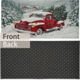 thumbnail image 5 of Christmas Entrance Door Mat, Red Truck Snowy Trees Christmas Decor Welcome Doormat, Non-Slip Carpet Rugs Floor Mat Decorative for Home/Bathroom/Kitchen/Indoor 17"x30", 5 of 6