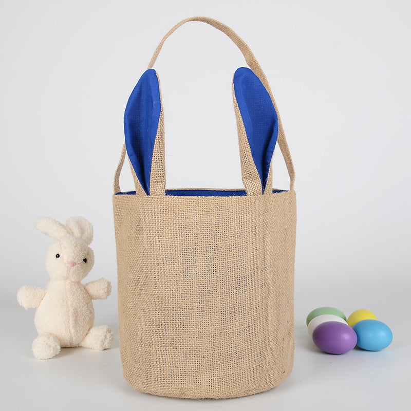 Easter Treat Bag Easter Decor Egg Baskets for Kids Burlap Bag to Carry Candy and Gifts Easter Bunny Gift Basket 