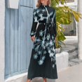 thumbnail image 3 of Midnight Glow. Dark Floral Long Dress cocktail dresses chic and elegant woman dress dress, 3 of 4