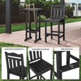 thumbnail image 3 of NALONE Outdoor Bar Stool, HDPE Tall Adirondack Style Bar Chair, Weather Resistant Bar Height Chair for Balcony, Garden, Yard and Backyard(Black, Set of 2), 3 of 8