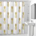 thumbnail image 2 of Yellow Pineapple Shower Curtain, Abstract Fruit White Background Modern Waterproof Shower Curtain Set with 12 Hooks Lightweight Bath Curtains Fabric Bathroom Decor 72x84 Inches, 2 of 9