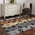 thumbnail image 5 of Haze Blue Brown Area Rug 4x6 Washable Rug Non Slip Rustic Farmhouse Dog Paw Vintage Large Area Rug Indoor Floor Carpet for Entryway Bedroom Kitchen Living Room Home Office Dining Room Nursery, 5 of 8