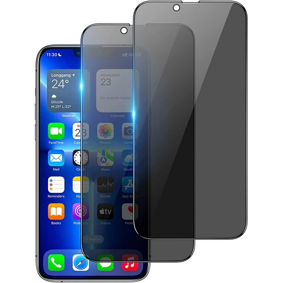 [2 Pack] Compatible with iPhone 13 Pro Max (6.7" 2021) Privacy Screen Protector, Anti-Spy Tempered Glass Film, 9H Hardness, Precise Cutout, Bubble Free, Scratch Resistant, Case Friendly, Upgraded