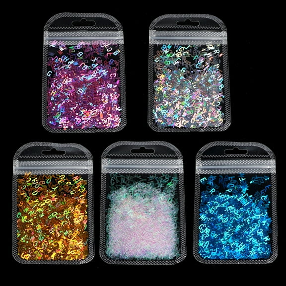 HEMLBOYW 5 Colors graphic - Letters Glitter Epoxy Resin Festival Letters Mixed s 2g Per