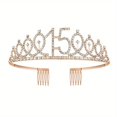 thumbnail image 1 of 1pc, 3th To18th Birthday Crown, Crystal Crown Birthday Anniversary Decoration, Happy Birthday Party Supplies, Birthday Decoration, Party Decor, Party Supplies, 1 of 5