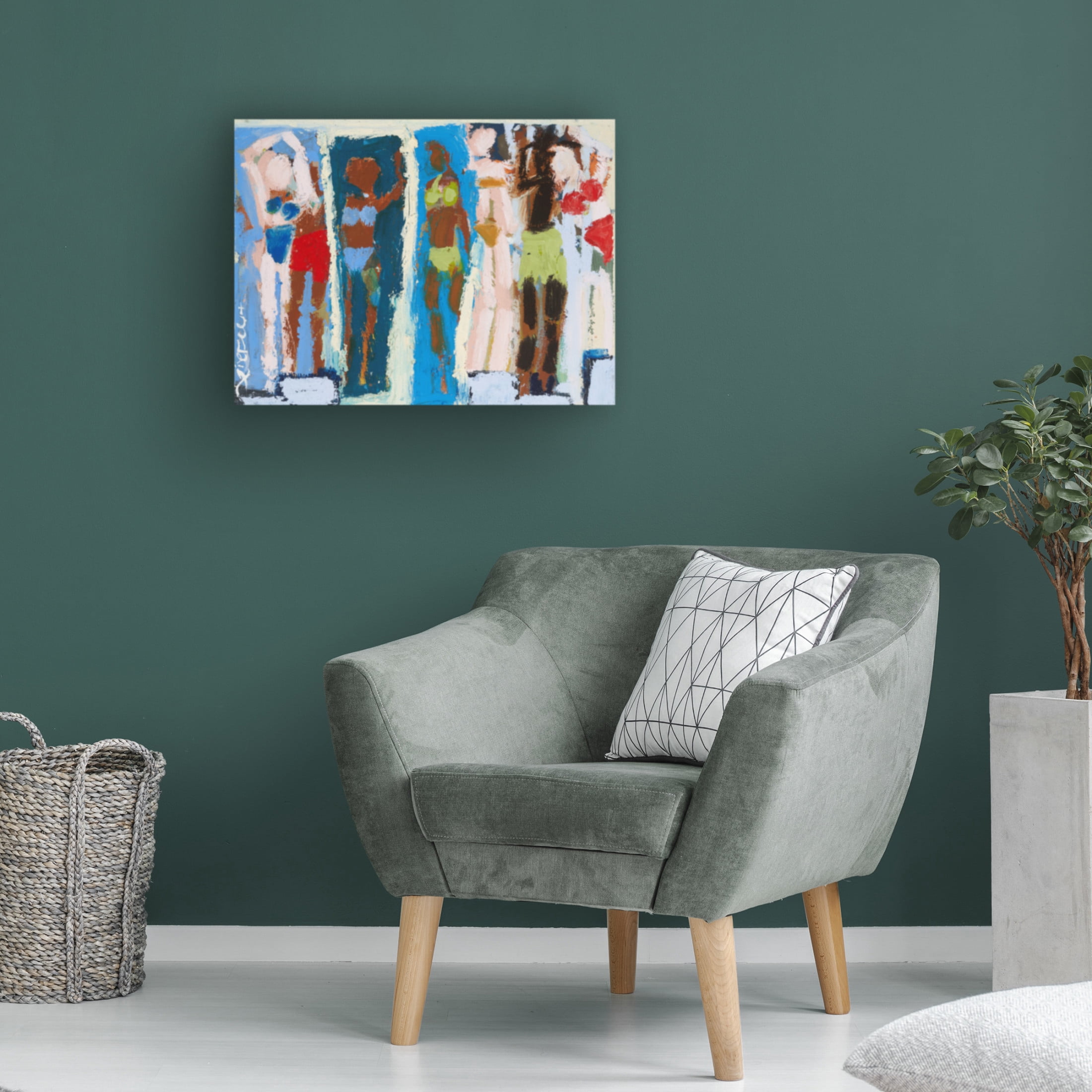 Canvas Wall Art - Erin McGee Ferrell 'Beach Sunbathers II' Wall Art for Living Room, Bedroom, or Office Décor by Trademark Fine Art - 47 x 35 Inches