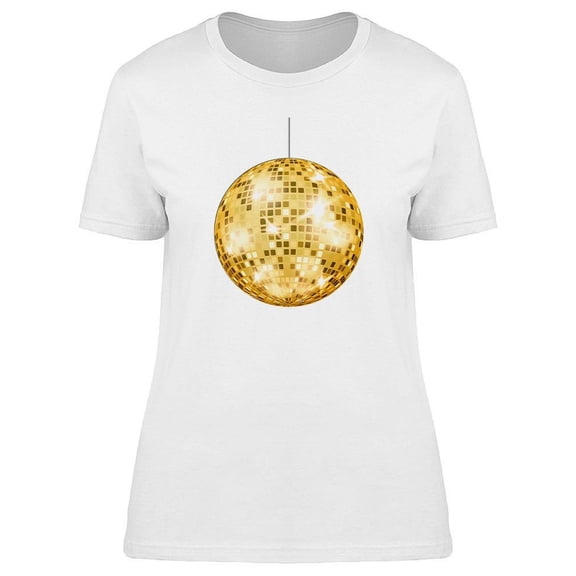 Yellow Disco Ball T-Shirt Women -Image by Shutterstock, Female Medium